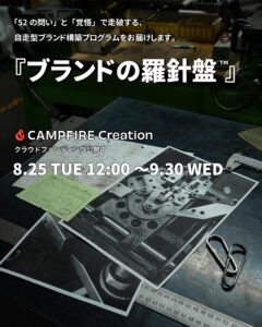 Read more about the article クラウドファンディング「ブランドの羅針盤™」start！！